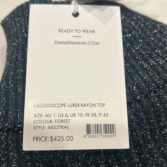 Zimmerman Kaleidoscope Lurex Rayon Top - Picture 7 of 8